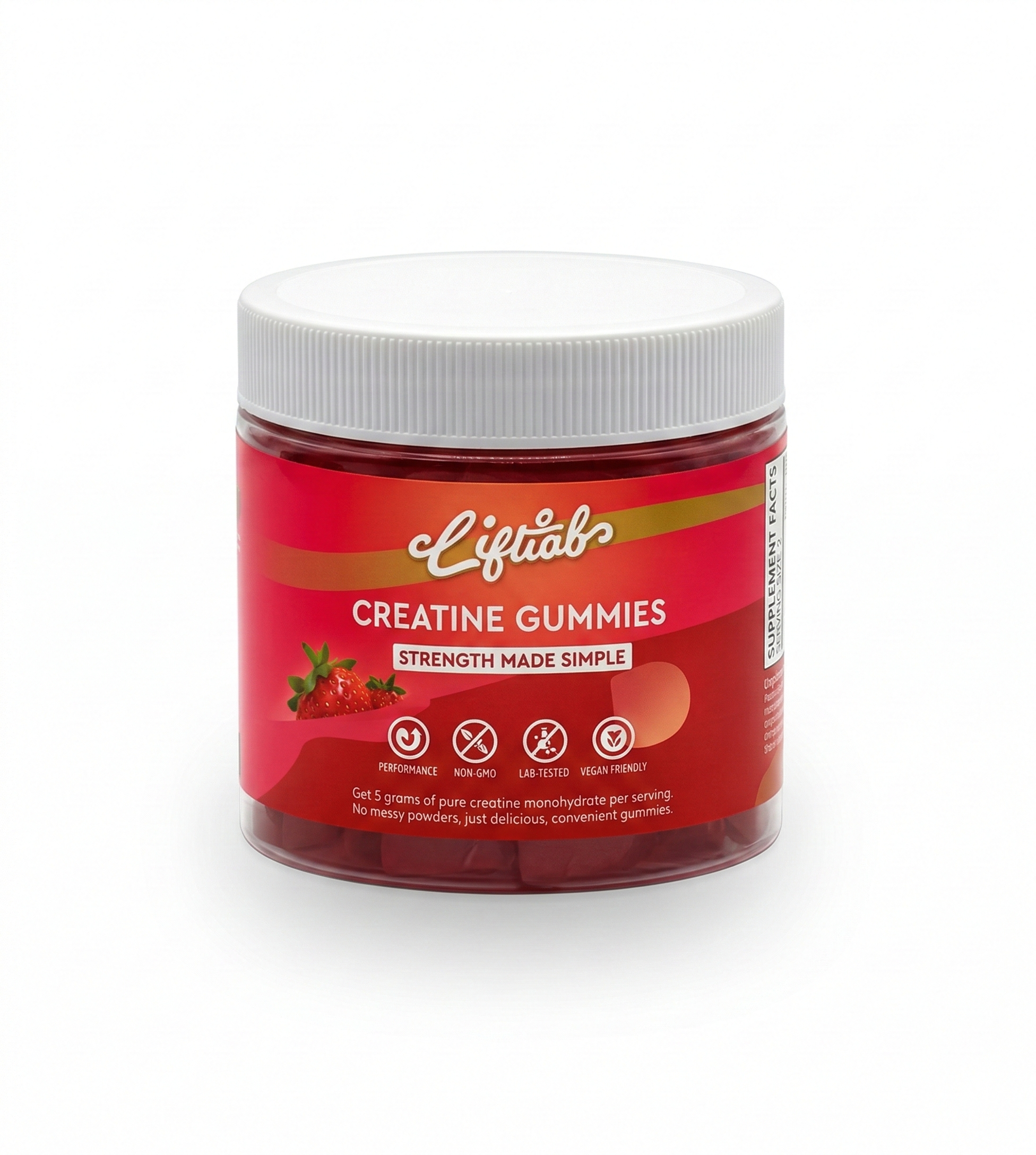 Lift Lab Creatine Strawberry Gummies – Creatine Monohydrate for Strength, Power & Recovery